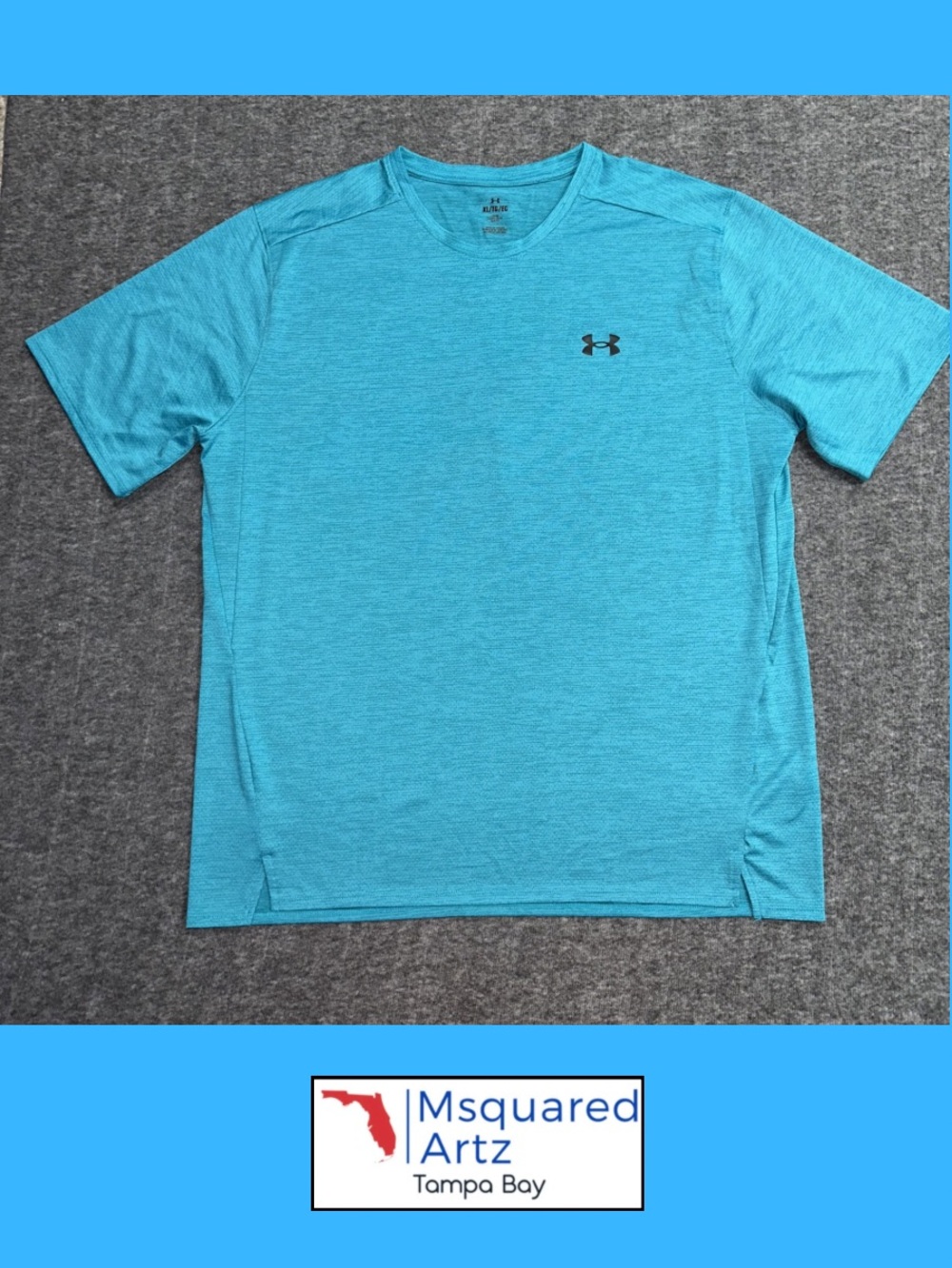 Under Armour Tech 2.0 T-Shirt Men's XL Turquoise Loose Fit Performance Athletic